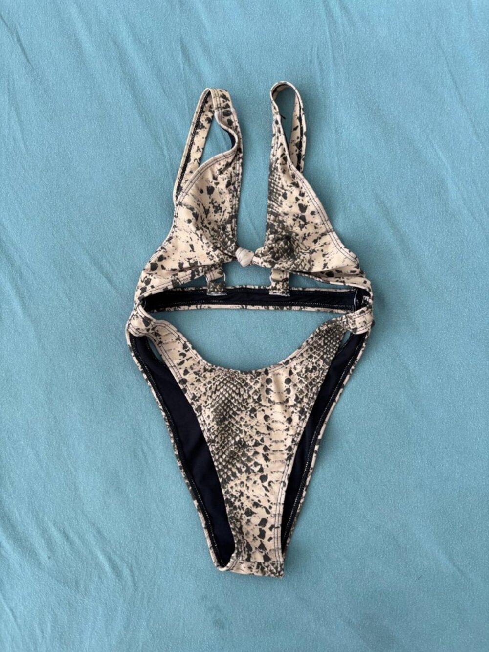 Matte Collection Python Snakeskin Monokini XS Indie Sleaze Cruise Swimsuit Y2K